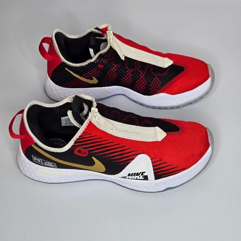 Nike Air PG 4 Red Black White Gold Swoosh Zip Front Mens Sz 14 - CQ7339-991 - Picture 2 of 10